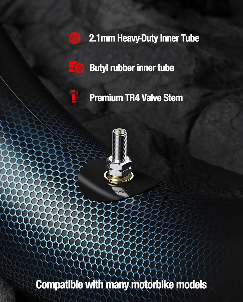 DriveXpwr Motorcycle Heavy Duty Inner Tube Replacement - 120/100-18" - 2.1mm Thick - TR4 Valve Stem, Puncture & Pinch Resistant,Tire Tube Compatible with Honda HUSABERG Kawasaki Suzuki Yamaha - Image 3